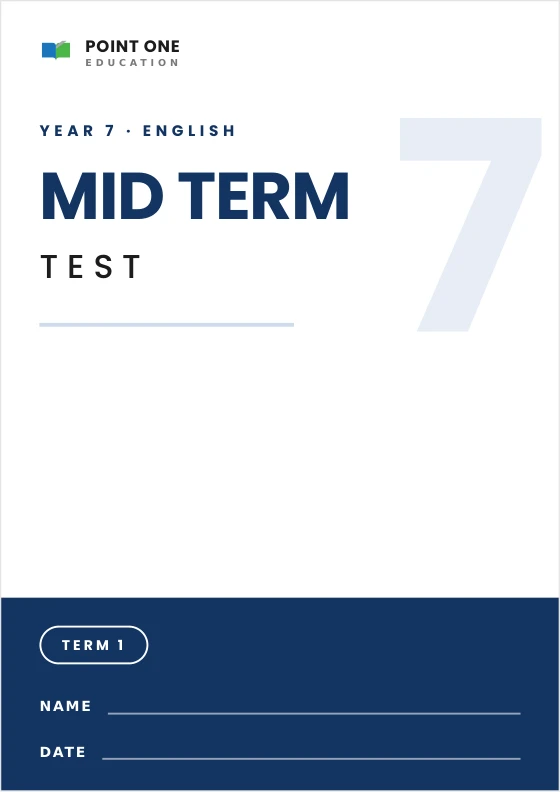 Secondary English Mid Term Test cover